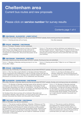 Cheltenham Area Current Bus Routes and New Proposals
