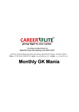 Monthly GK Mania