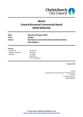 Minutes of Waitai/Coastal-Burwood Community Board
