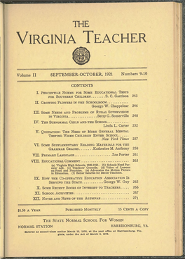 The Virginia Teacher, Vol. 2, Iss. 9, 10, September-October 1921