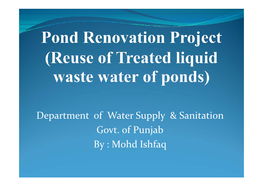Department of Water Supply & Sanitation Govt. of Punjab By