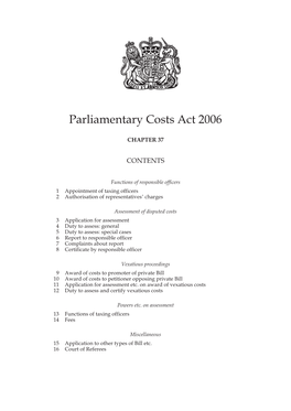 Parliamentary Costs Act 2006