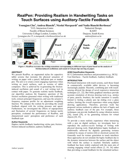 Providing Realism in Handwriting Tasks on Touch Surfaces