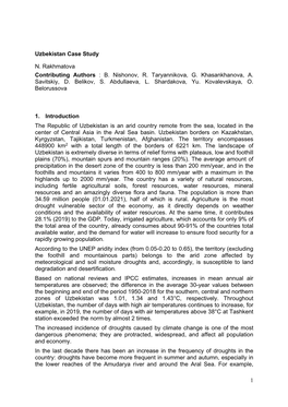 1 Uzbekistan Case Study N. Rakhmatova