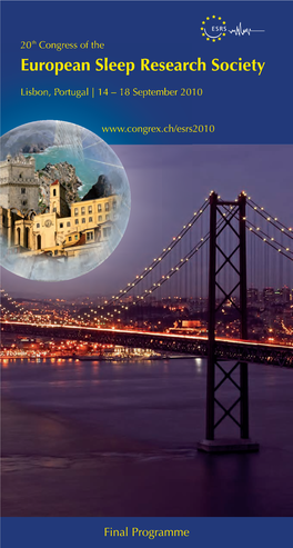Programme 21St Congress of the European Sleep Research Society