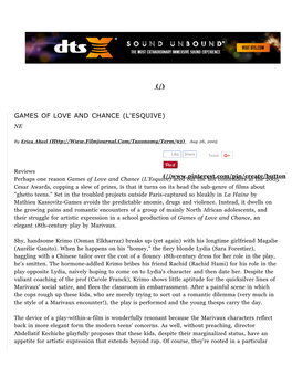 Games of Love and Chance (L'esquive) Ne