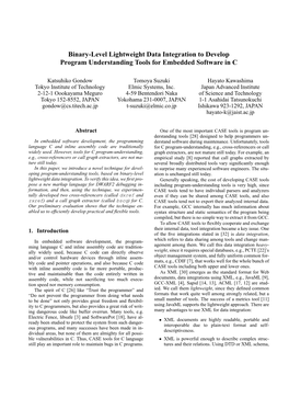 Binary-Level Lightweight Data Integration to Develop Program Understanding Tools for Embedded Software in C