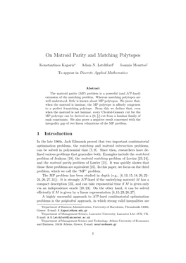 On Matroid Parity and Matching Polytopes