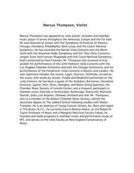 Marcus Thompson, Violist