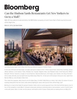 Can the Hudson Yards Restaurants Get New Yorkers To