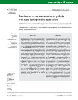 Dobutamine Versus Levosimendan for Patients with Acute Decompensated Heart Failure