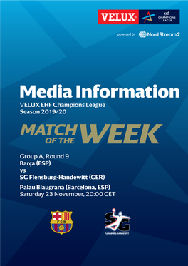 Media Information VELUX EHF Champions League Season 2019/20