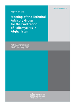 Meeting of the Technical Advisory Group for the Eradication of Poliomyelitis in Afghanistan