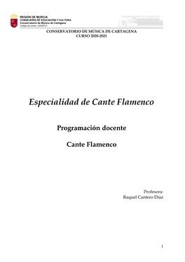 Especialidad De Cante Flamenco