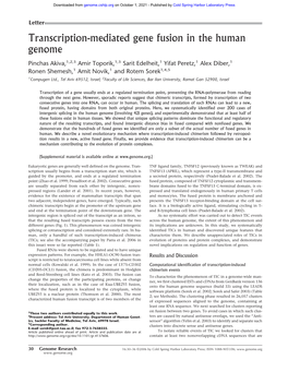 Transcription-Mediated Gene Fusion in the Human Genome