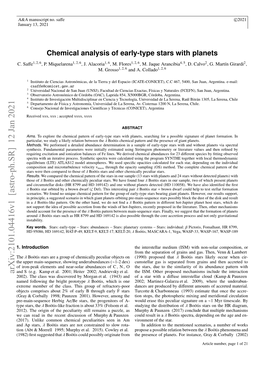 Chemical Analysis of Early-Type Stars with Planets