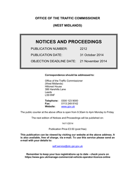 Notices and Proceedings