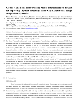 Global 7-Km Mesh Nonhydrostatic Model Intercomparison