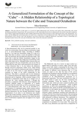 Cube” – a Hidden Relationship of a Topological Nature Between the Cube and Truncated Octahedron