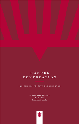 2021 IU Bloomington Honors Convocation Program