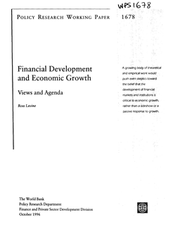 Financial Development Role of Financial Systems in Economic Growth