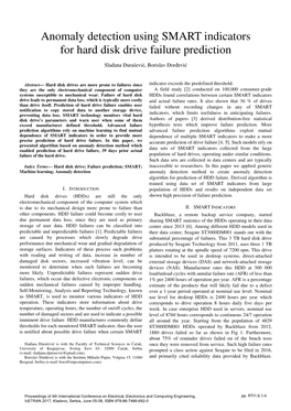 Anomaly Detection Using SMART Indicators for Hard Disk Drive Failure Prediction