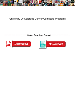 University of Colorado Denver Certificate Programs