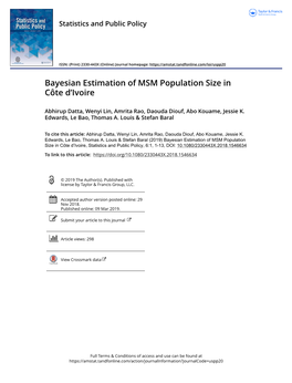 Bayesian Estimation of MSM Population Size in Côte D'ivoire