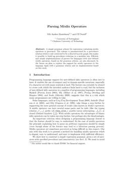 Parsing Mixfix Operators