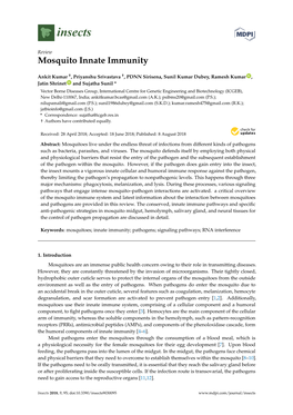 Mosquito Innate Immunity