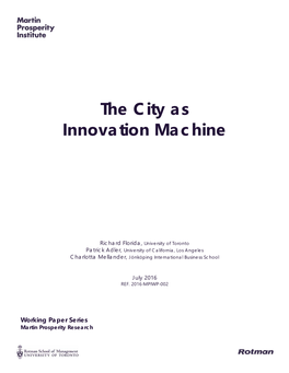 The City As Innovation Machine