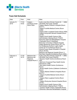 Town Hall Schedule