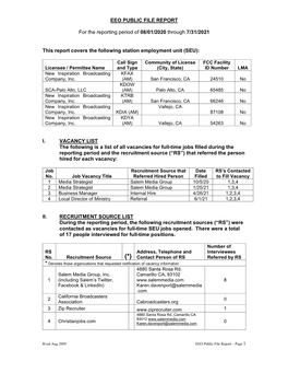 Eeo Public File Report