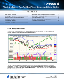 Lesson 4 Chart Analysis – Bar-Building Techniqueslesson and Chart Styles 4