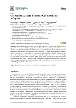 Alcoholism: a Multi-Systemic Cellular Insult to Organs