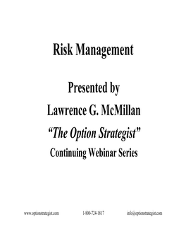 Risk Management