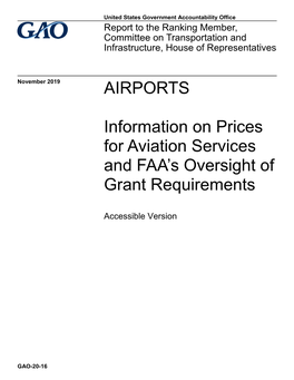 GAO-20-16, Accessible Version, AIRPORTS: Information on Prices