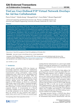 User-Defined P2P Virtual Network Overlays for Ad-Hoc Collaboration