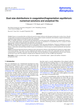 Dust Size Distributions in Coagulation/Fragmentation Equilibrium: Numerical Solutions and Analytical ﬁts