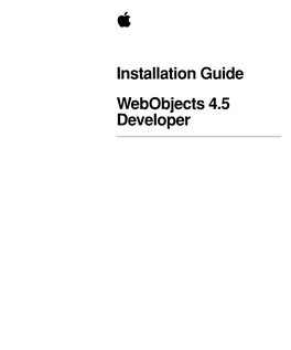 Installation Guide Webobjects 4.5 Developer