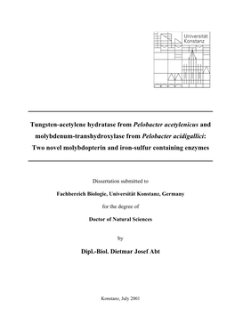 Tungsten-Acetylene Hydratase from Pelobacter Acetylenicus And