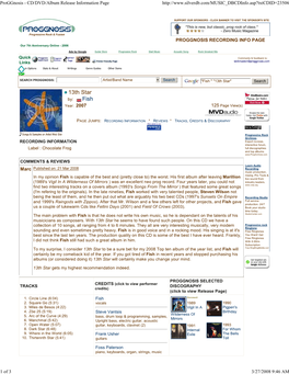 Proggnosis - CD/DVD/Album Release Information Page