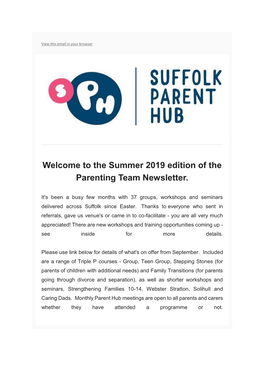 Summer 2019 Edition of the Parenting Team Newsletter