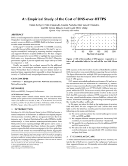 An Empirical Study of the Cost of DNS-Over-HTTPS