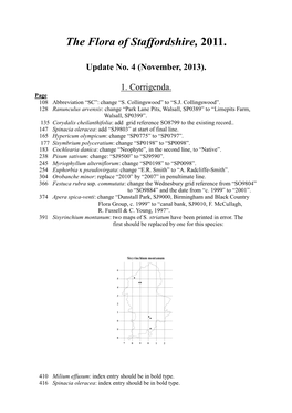 The Flora of Staffordshire, 2011