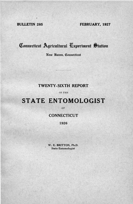 Twenty-Sixth Report of the State Entomologist of Connecticut 1926