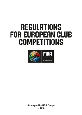 Regulations for European Club Competitions 2020-21