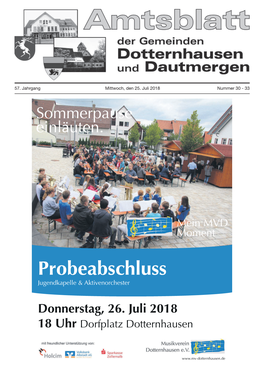 Probeabschluss Jugendkapelle & Aktivenorchester