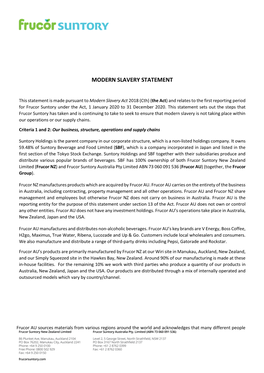 Modern Slavery Statement