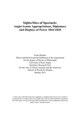 Sights/Sites of Spectacle: Anglo/Asante Appropriations, Diplomacy and Displays of Power 1816-1820